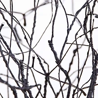 5ft. Pre-Lit Artificial Halloween Black Twig Tree with Bats and 50 Warm White LED Lights