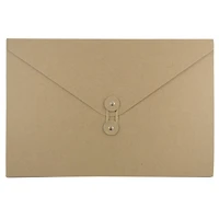 JAM Paper Natural Kraft Portfolio with Button and String Tie Closure 9.25" x 14.375"