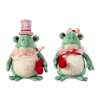 Glitzhome® Valentine's Frog Couple Figurine Set