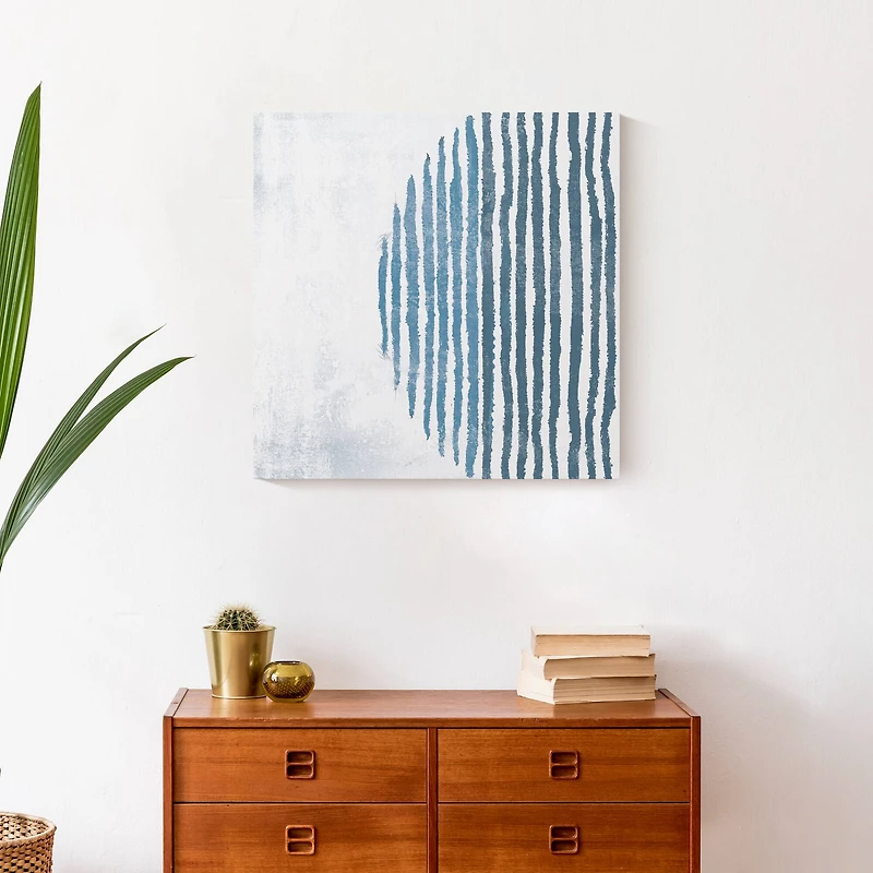 Blue Circle Line Canvas Wall Art