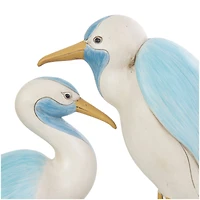 15" Light Blue Bird Family Sculpture