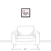 Love is all You Need Heart 13.73" x 13.73" Black Framed Canvas