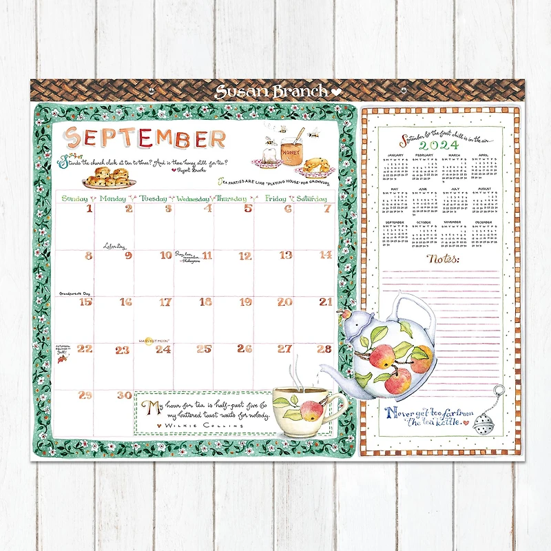 TF Publishing 2024 Susan Branch Large Desk Pad Monthly Blotter Calendar