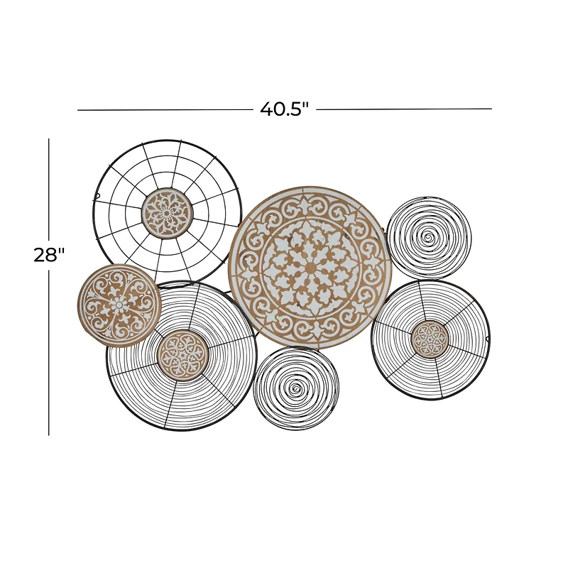 Black Iron & Wood Eclectic Wall Décor