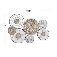 Black Iron & Wood Eclectic Wall Décor