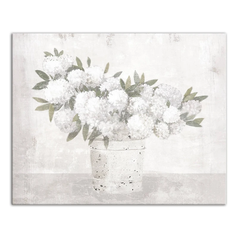 White Hydrangeas 30" x 24" Canvas Wall Art