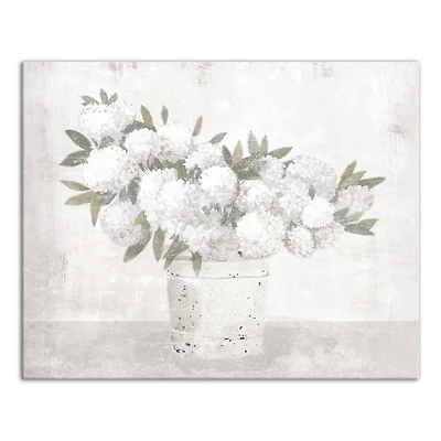 White Hydrangeas 30" x 24" Canvas Wall Art