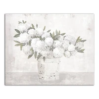 White Hydrangeas 30" x 24" Canvas Wall Art