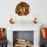 24" Peony, Dahlia & Sunflower Wreath