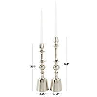 Silver Aluminum Candle Holder Set