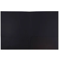 JAM Paper Black 2-Pocket Textured Linen Business Folders, 50ct.