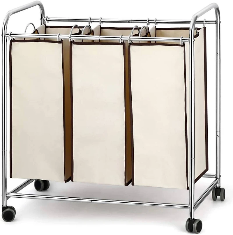 NEX™ 30" Chrome Removable 3-Bag Laundry Sorter