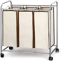 NEX™ 30" Chrome Removable 3-Bag Laundry Sorter