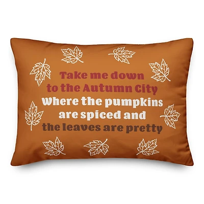 Pumpkins are Spiced and Leaves are Pretty 20" x 14" Indoor / Outdoor Pillow