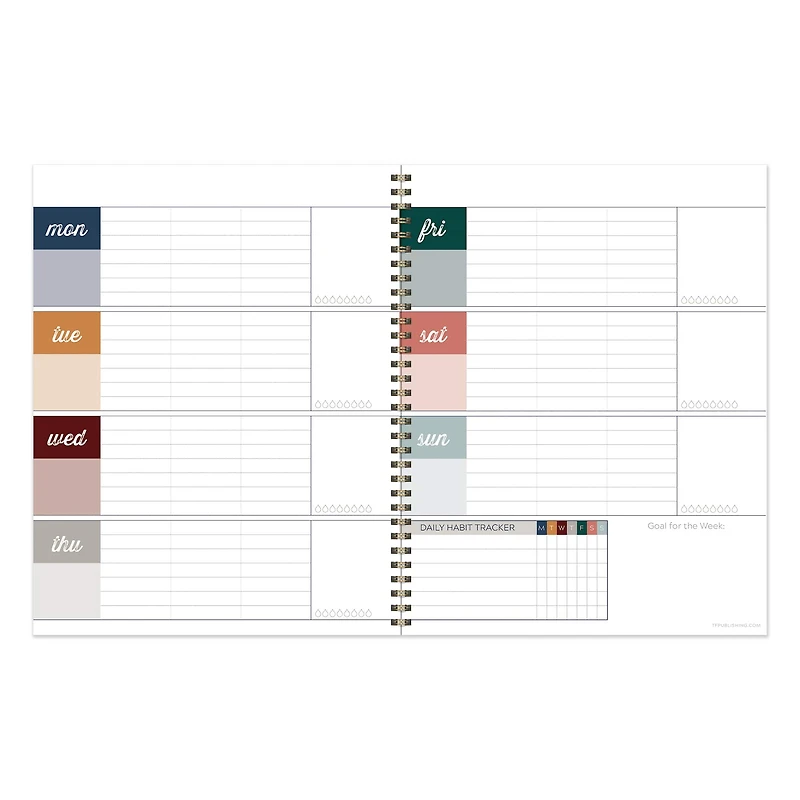 TF Publishing Large Spotted Dot Boho Undated Spiral Planner