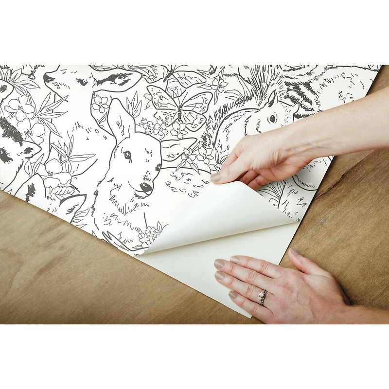 RoomMates Woodland Sketch Peel & Stick Wallpaper
