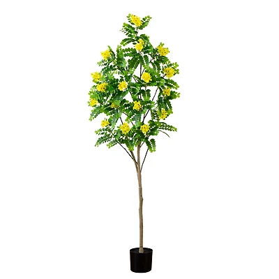 6ft. Potted Flowering Citrus Tree with Real Touch Leaves
