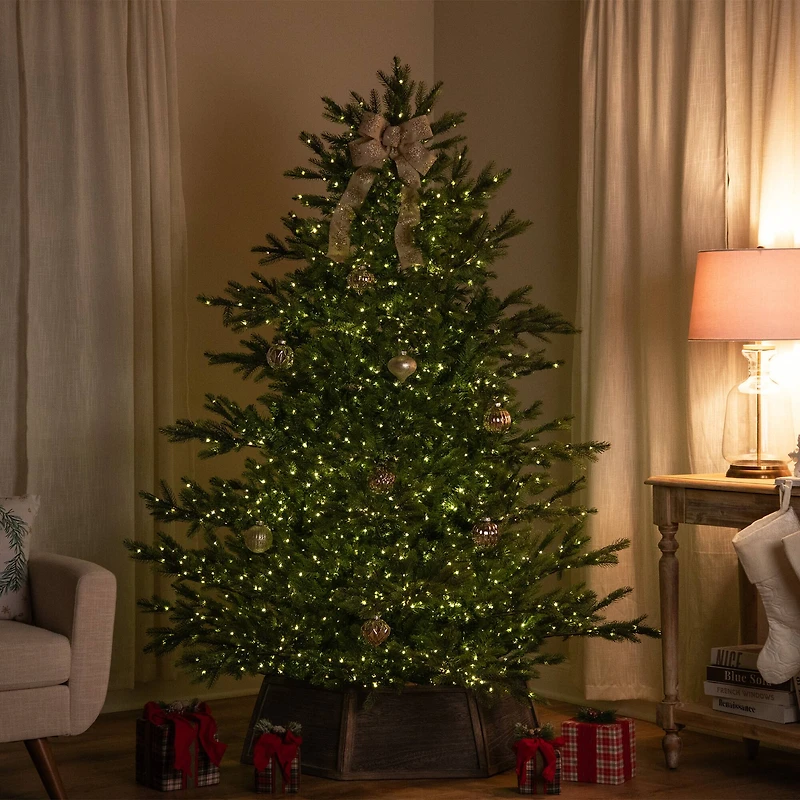 6.5ft. Pre-Lit Real Touch™️ Oregon Noble Fir Artificial Christmas Tree, Warm White LED Lights