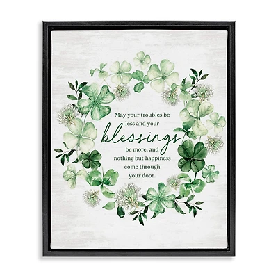Stupell Industries Irish Proverb Wreath Floater Framed Art