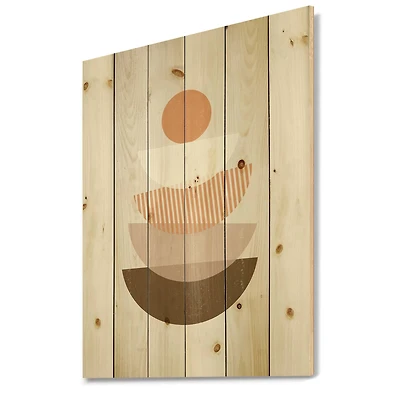 Designart - Abstract Sun & Moon Geometrics In Terracotta I