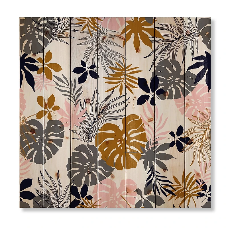 Designart - Tropical Naturepalm Monstera Leaves In Silhouette