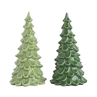 Hello Honey® 8" Stoneware  Christmas Trees, 2ct.
