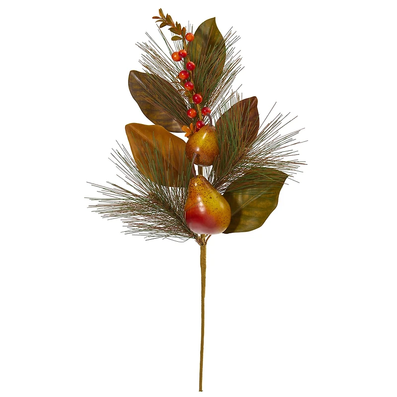 24" Pear, Pine & Magnolia Leaf Pick, 6ct.