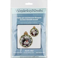 Wonderland Crafts Snowman & Santa Ball Ornament Bead Embroidery Kit