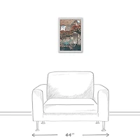Autumn Bike Ride White Framed Canvas