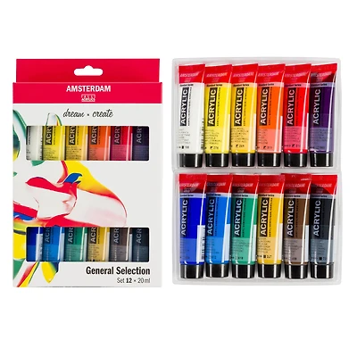 6 Packs: 12 ct. (72 total) Amsterdam Standard Series General Selection Acrylic Paints
