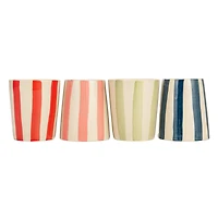 Hello Honey® 10oz. Round Striped Stoneware Cups, 12ct.