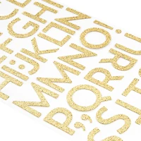 12 Pack: Gold Glitter Block Alphabet Stickers by Recollections™