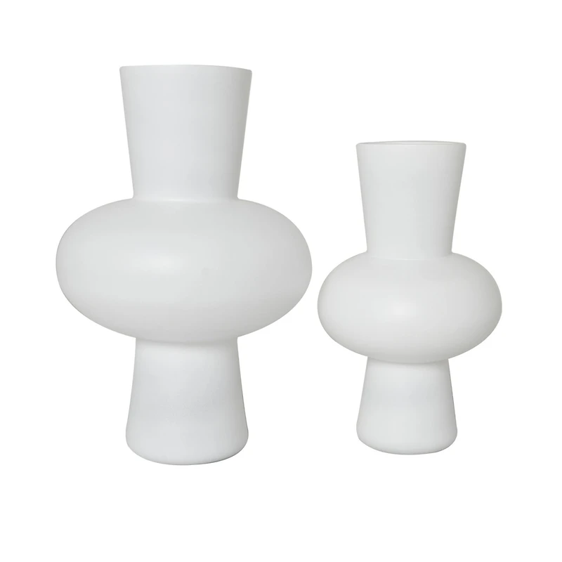 White Glass Trumpet Vase Set
