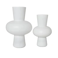 White Glass Trumpet Vase Set