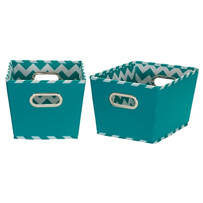 Household Essentials Chevron Fabric Tapered Storage Bins