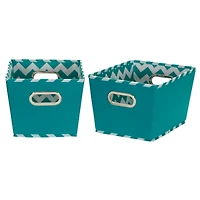 Household Essentials Chevron Fabric Tapered Storage Bins