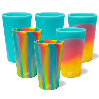 Silipint® 16oz. Mixed Pattern Silicone Pint Glasses, 6ct.