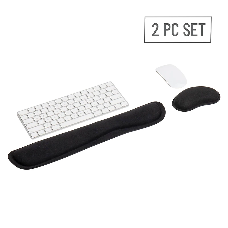 Mind Reader Harmony Collection Black Ergonomic Wrist Rest Set for Keyboard & Mouse