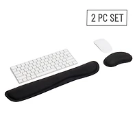 Mind Reader Harmony Collection Black Ergonomic Wrist Rest Set for Keyboard & Mouse