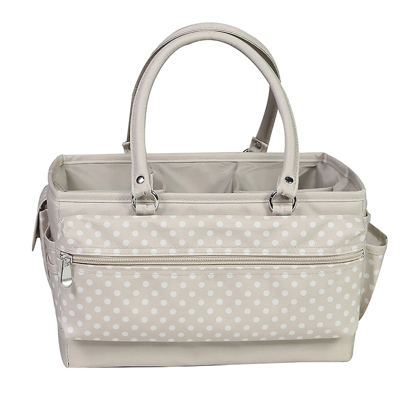Everything Mary Tan Dot Deluxe Store & Tote Craft Organizer