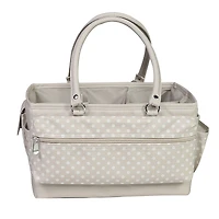 Everything Mary Tan Dot Deluxe Store & Tote Craft Organizer