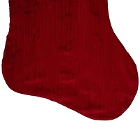 50" Red and White Jumbo Velveteen Christmas Stocking