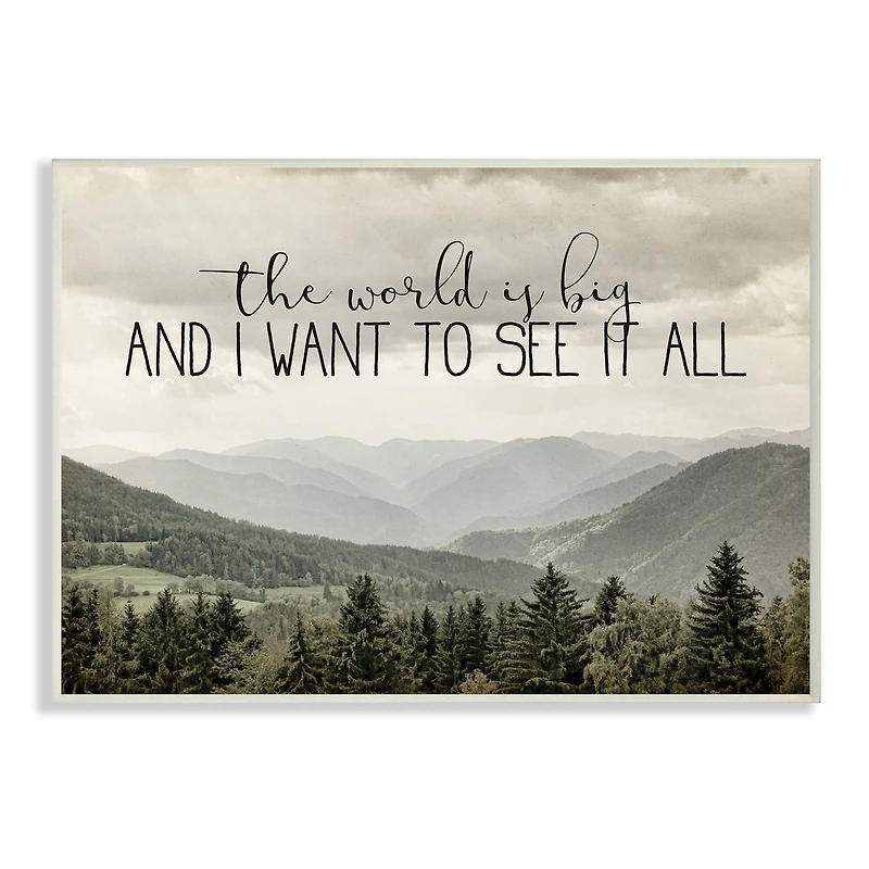 Stupell Industries See It All Phrase Forest Tree Mountain Range Wall Plaque