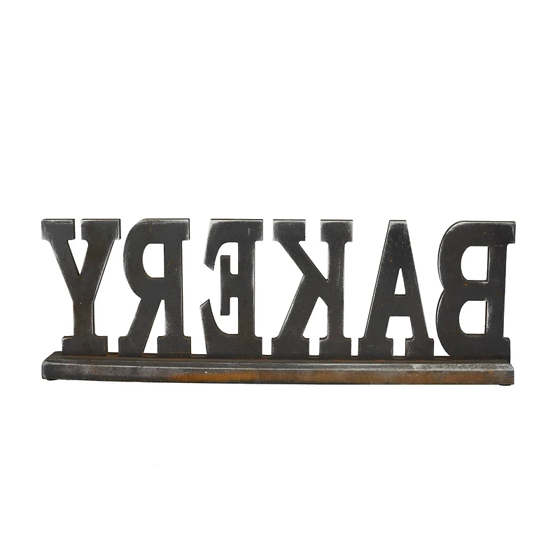 23" Black Wood Industrial Bakery Tabletop Sign