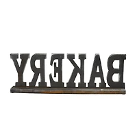 23" Black Wood Industrial Bakery Tabletop Sign