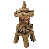 Design Toscano 27" Illuminated Brown Pagoda Lantern LED Statue