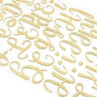 12 Pack: Gold Glitter Script Alphabet Stickers by Recollections™