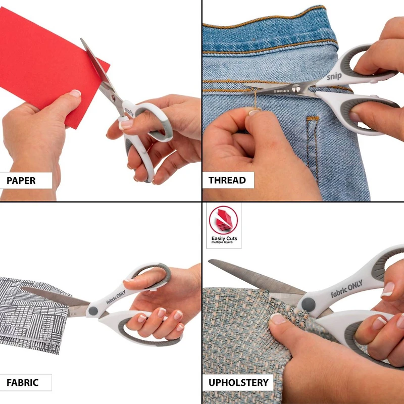 SINGER® Comfort Grip 3 Piece Multipurpose Fabric Scissors Set