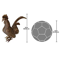 Design Toscano 16" Barnyard Rooster Solid Cast Bronze Garden Statue