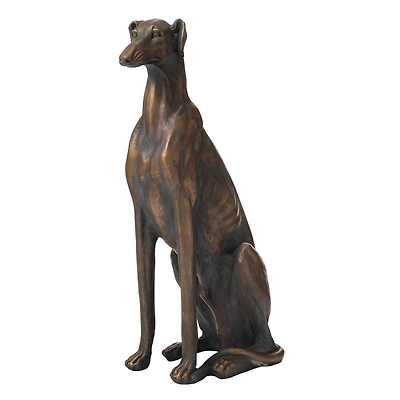 Glitzhome® 30" Sitting Left Greyhound Dog Statue